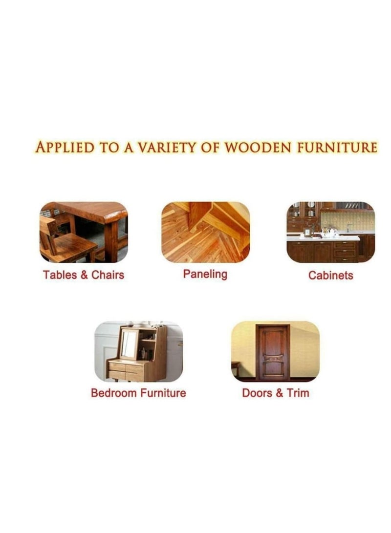 شمع العسل لتتبيل الخشب، شمع عسل مقاوم للماء والتآكل للعناية بالأثاث، شمع طبيعي متعدد الاستخدامات للخشب، ملمع شمع العسل التقليدي، للعناية بالأثاث والأرضيات والطاولات والكراسي والخزائن، 300 مل - Image 4